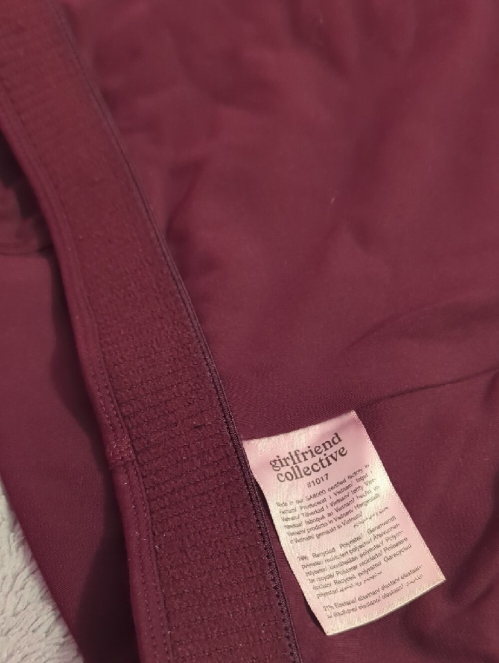 Girlfriend Collective Wine-Colored Racerback Crop - Picture 4 of 4